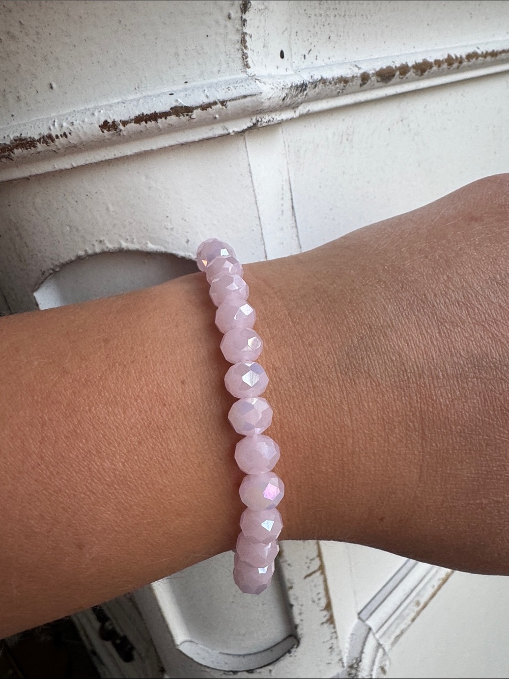 Faceted Pink Crystal like Bead bracelet - Unbranded